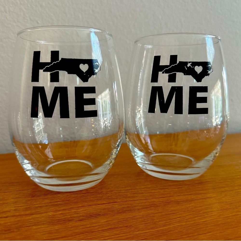 H♥️ME - NC - Stemless Wine Glass - 20oz - set of 2